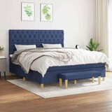  Box spring postelja z vzmetnico modra 160x200 cm blago, (21089238) | Shoptok.si