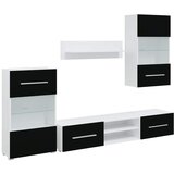 TV jedinice od 5 dijelova s LED rasvjetom Mat crno | shoptok.hr