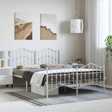  Metalni okvir kreveta uzglavlje i podnožje bijeli 135 x 190 cm | shoptok.hr