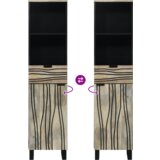 vidaXL Kupaonski ormar s ladicama s policom s pohranom s vratima Smeđa, Crna 38 x 33.5 x 160 cm | shoptok.hr