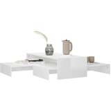  Set uklapajućih stolića za kavu sjajni bijeli 100x100x26 5 cm | shoptok.hr