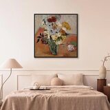  Slika - Vincent Van Gogh – Stilllife with Japanese vase roses and anemones 60x60 U crnom drvenom okviru | shoptok.hr
