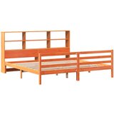 vidaXL Krevet s regalom za knjige bez madraca 200x200 cm masivno drvo | shoptok.hr