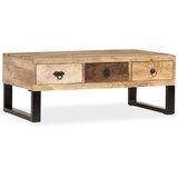  Stolić za kavu s 3 ladice od masivnog drva manga 90 x 50 x 35 cm | shoptok.hr