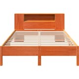  Krevet s regalom za knjige bez madraca 135 x 190 cm od borovine Smeđa 135 x 190cm | Shoptok.si