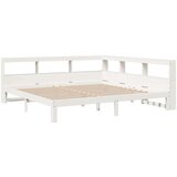  Krevet s regalom z knjige bez madraca bijeli 200x200cm borovina | shoptok.hr