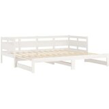  Izvlečna dnevna postelja bela trdna borovina 2x(80x200) cm, (20600921) | Shoptok.si