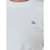 DStreet T-shirt damski prążkowany SMILE FOR YOU biały | shoptok.hr
