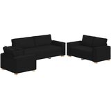 SOFA 3 pcs Crna 220 x 80 x 84 cm Platnasta tkanina | shoptok.hr