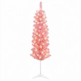  Umjetno vitko božićno drvce 150 cm 150 LED lampica Topla bijela - 150 cm s LED svjetlima | shoptok.hr