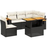 Maison Chic Seti vrtnega pohištva - Vrtna garnitura - Vrtni pohištvo set 6-delna z blazinami črna poli ratan, (21803923) | Shoptok.si