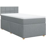  The Living Store Box spring postelja z vzmetnico svetlo siva 80x200 cm blago - Box Spring Postelja, (21458165) | Shoptok.si