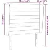  Uzglavlje s ušima tamnosmeđe 93x23x118/128 cm od tkanine | shoptok.hr