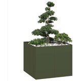 vidaXL Sadilnik olivno zelena 100x100x80 cm Jeklo | Shoptok.si