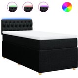 vidaXL Krevet s oprugama i madracem crni 90x200 cm od tkanine | shoptok.hr