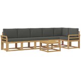 vidaXL Zunanja garnitura za sedenje 7 pcs Bela in antracit Poliester, (5000281886) | Shoptok.si
