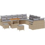  13-delni vrtni kavč set z blazinami Bež Poli Ratan Akacija | Shoptok.si