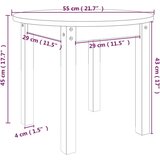  Stolić za kavu bijeli Ø 55 x 45 cm od masivne borovine | shoptok.hr