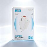  LDO Brzi punjač 65W GaN, USB-A + Type-C, Fast Charger, beli | Eponuda.com