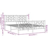 vidaXL Metalni okvir kreveta uzglavlje i podnožje crni 160x200 cm | shoptok.hr