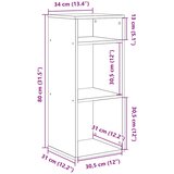 Ormarić za knjige crni 34x31x80 cm od konstruiranog drva | shoptok.hr
