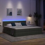  Krevet s prostorom za pohranu s LED-om Tamno siva 200 x 200 cm | shoptok.hr
