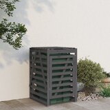 vidaXL lopa za smetnjak siva 84x90x128,5 cm trdna borovina | Shoptok.si