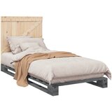  Okvir za krevet s uzglavljem sivi 90x200 cm masivna borovina | Eponuda.com