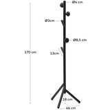 Kave Home Crna vješalica od masivne bukve 46x170 cm Nadue – | shoptok.hr