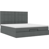 vidaXL Otomanski posteljni okvir z vzmetnico siv 180x200 cm blago | Shoptok.si