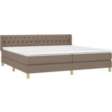  Box spring postelja z vzmetnico taupe 200x200 cm blago, (20999394) | Shoptok.si
