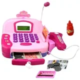 Roza funkcionalna električna blagajna z igralnim denarjem in zvokom