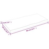 Stolna ploča tamnosmeđa 80x40x(2-4) cm obrađena hrastovina | shoptok.hr