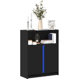 vidaXL Komoda z LED črna 77x34x100 cm inženirski les Cene