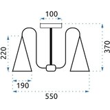 Toolight skandinavska stropna svjetiljka petokraka crni APP607-5C Slike