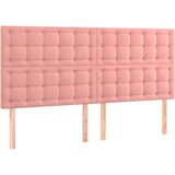 vidaXL Posteljno vzglavje 4 kosa roza 90x5x78/88 cm žamet, (20954315) | Shoptok.si