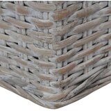 vidaXL sedežna garnitura 2-delna z blazinami siva naravni ratan | Shoptok.si