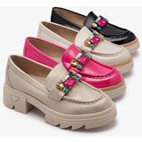Resti Lacquered black moccasins with colored stones Sarix - Footwear | ePonuda.com