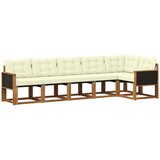 vidaXL Zunanja garnitura za sedenje z blazino 6 pcs Naravna in smetana, (5000273291) | Shoptok.si