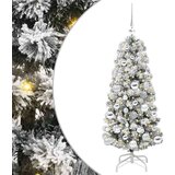 vidaXL Umetno Zložljivo Božično Drevo Zelena in bela 120 cm PVC | Shoptok.si