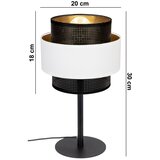  Stona lampa NESS 1xE27/60W/230V crna/bela | Eponuda.com