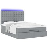 vidaXL otomanski krevet s madracem&led svijetlosivi 140x190 cm tkanine | shoptok.hr