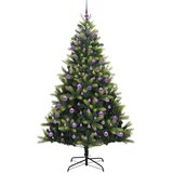 vidaXL Umjetno zložljivo božićno drvce 300 LED diod Zelena 240 cm | Shoptok.si