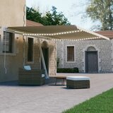 vidaXL avtomatska tenda led + senzor 500x300 cm krem | Shoptok.si