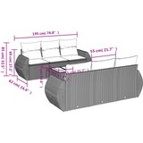  7-dijelni set vrtnih sofa od poliratana s jastucima bež | shoptok.hr