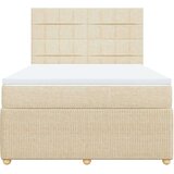 Krevet s oprugama i madracem krem 140 x 190 cm od tkanine | shoptok.hr
