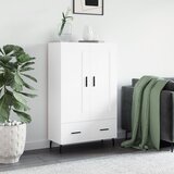 vidaXL Visoka omara bela 69,5x31x115 inženirski les | Shoptok.si
