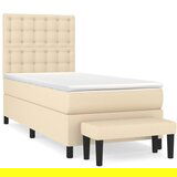 Maison Chic Box spring postelja - Vzmetna postelja z vzmetnico krem 90x190 cm blago SL7719, (21886883) | Shoptok.si