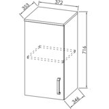 Kolpa San Evelin Kupaonski ormarić (Š x V: 37,2 x 71,6 cm, Siva/Hrast) Cijene