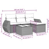  5-dijelni vrtni set sofa s jastucima bež od poliratana | shoptok.hr